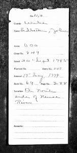 John Ledbetter land grant (1779/1785) - Wake County, NC
